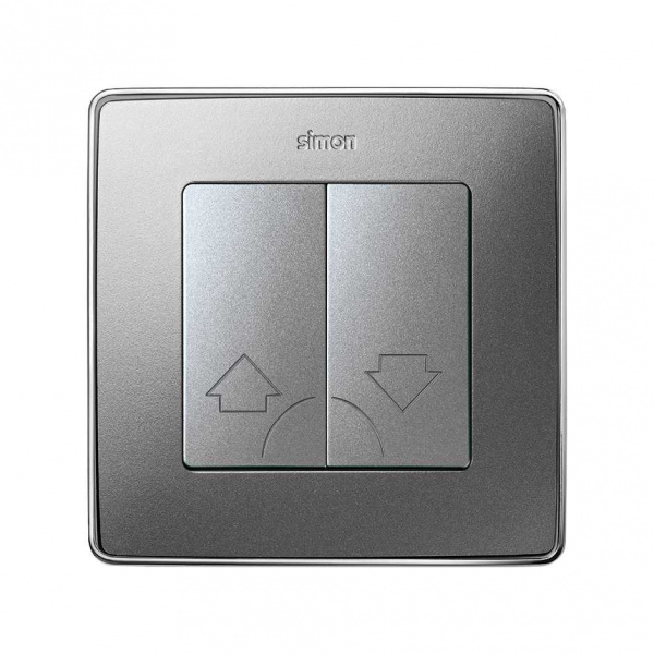 Simon 82 Detail Алюминий Комплект накладок (2 шт) для 2-х клав. кнопочн.механизма упр. работой жалюзи