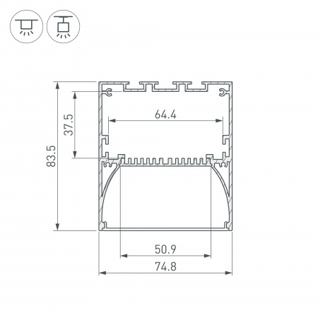 Профиль Arlight ARH-Power-W75-2000 Anod 036349