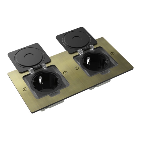 Лючок Surface 4 мод. (2 мод. 45х45 мм.), античная латунь, IP44