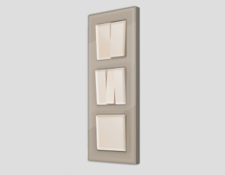 Лицевая панель ALFA (Бежевый матовый) для 3-кл выключателей QUANT AP3250
