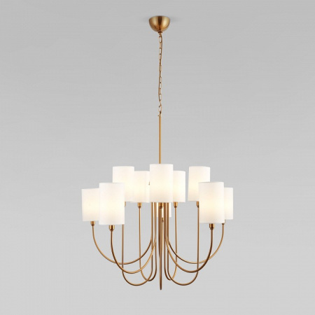 Подвесная люстра с тканевыми абажурами 60164/10 латунь Eurosvet Abbey
