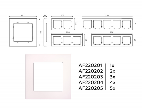Рамка ALFA Techno (Жемчуг) 5-ая AF220205