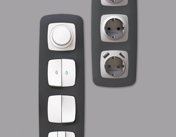 Рамка OMEGA Ecta (Графит Мягкое касание) 5-ая OF140805