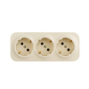 Legrand Quteo IP 20 Слоновая кость Розеточный блок с предварительным подключением 3 x 2К+З с защитными шторками - 16 A - 250 В~