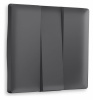Лицевая панель ALFA (Графит Мягкое касание) для 3-клавишных выключателей QUANT AP9050