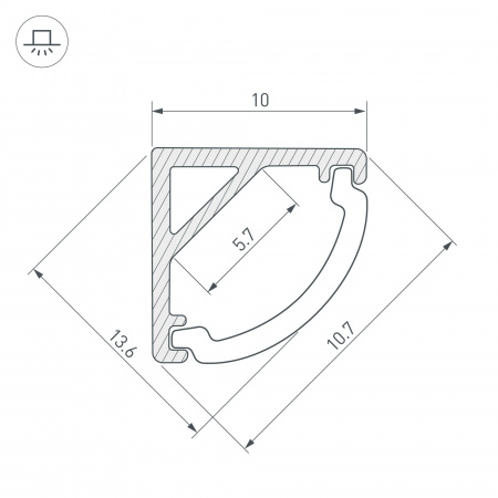 Профиль Arlight ARH-Kant-H10-2000 Anod 036321