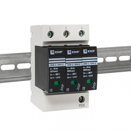 EKF PROxima Ограничитель импульсных напряжений ОПВ-C/3P In 20кА 400В с сигн.