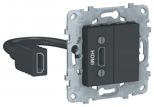 SE Unica New Антрацит Розетка HDMI