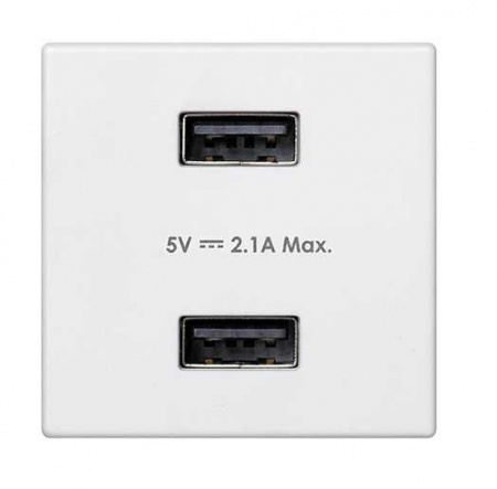 Simon Connect Белый Зарядное устройство 2хUSB, К45, 5 В, 2,1А