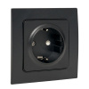 EKF PROxima Стокгольм Черный Розетка с/з, со шторками, 16А ,винт.клеммы