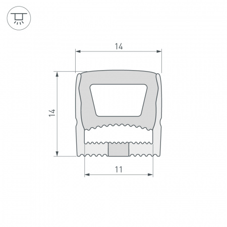 Arlight Силиконовый профиль WPH-FLEX-1414-TOP-S11-50m WHITE (Силикон)