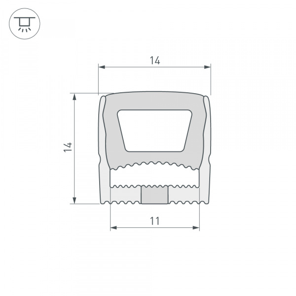 Arlight Силиконовый профиль WPH-FLEX-1414-TOP-S11-5m WHITE (Силикон)