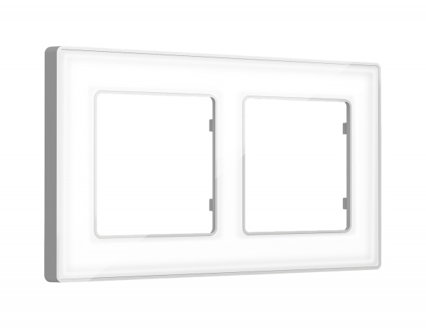 Рамка ALFA Arctic (Белый Стекло органическое/Серебро) 2-ая AF580132