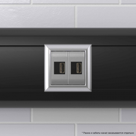 DKC Avanti Закаленная сталь Зарядное устройство USB 2 модуля