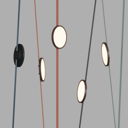 DK5567-BK Cветильник для трека-ремня Belty, серия Flow, со светодиодом, D168*H29.5мм, 48V DC, 10W, RA90, 120°, 3000K, IP20, черный, алюминий