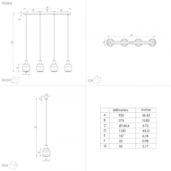 Подвесной светильник Eglo Manzanares 900306