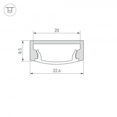 Профиль с рассеивателем Arlight ALU-WIDE-H8-2000 ANOD+FROST 014852