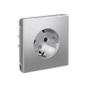 Systeme Electric ArtGallery Алюминий Розетка с заземлением со шторками, 16А, механизм