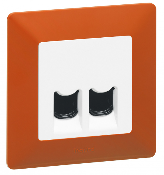 Legrand Valena LIFE Бел Накладка розетки ТЛФ/комп 2-ой