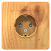 SE Blanca внутр Ясень Розетка с/з без шторок, 16А, 250В
