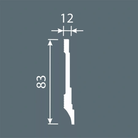Плинтус PX042, 83х12, 2000мм, Экополимер/18