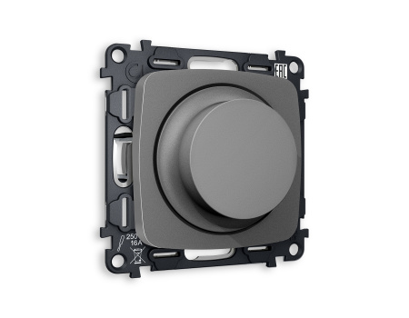 Комплект механизма светорегулятора универсального поворотно-нажимного OMEGA MO655510 Антрацит серый  25-600W/LED 5-300W QUANT