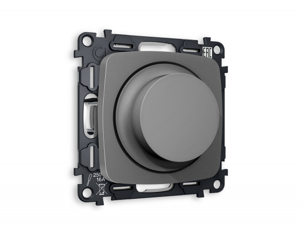 Комплект механизма светорегулятора универсального поворотно-нажимного OMEGA MO655510 Антрацит серый  25-600W/LED 5-300W QUANT