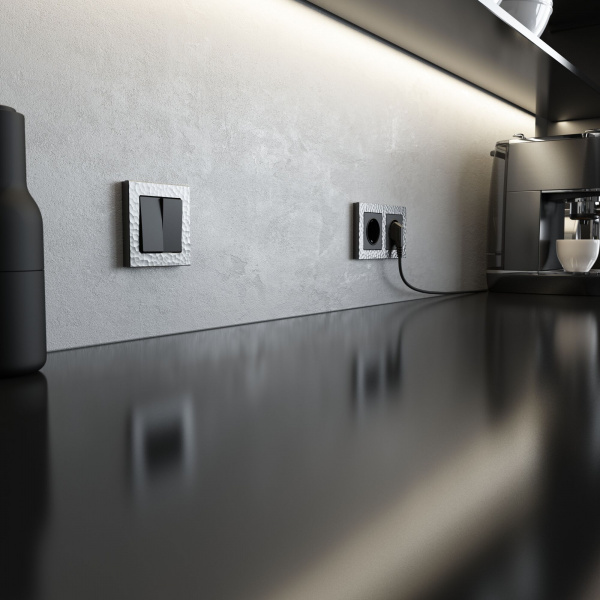 Рамка из поликарбоната на 1 пост Hammer серебряный W0012406