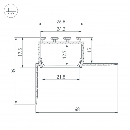 Профиль Arlight PLS45-F-HIDE-2000 026547