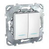 Schneider Electric Unica Белый Выключатель 2-клавишный с подсветкой (сх 5)