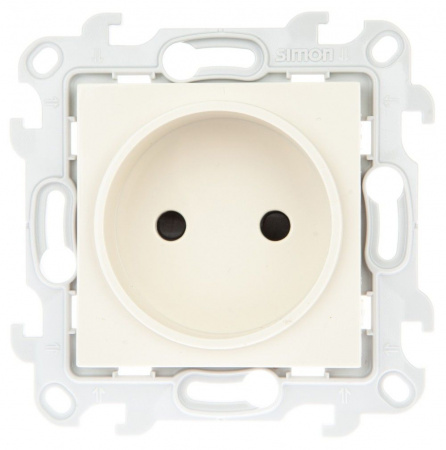 Simon 24 Слоновая кость Розетка 2К с защитными шторками