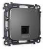 Комплект механизма компьютерной розетки OMEGA MO662010 Антрацит серый RJ-45(8P8C) CAT6 с защитной шторкой QUANT