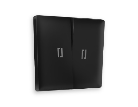 Лицевая панель ALFA (Черный матовый) для 2-клавишных выключателей с подсветкой QUANT AP8040