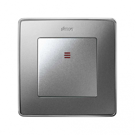 Simon 82 Detail Алюминий Клавиша 1-ая с подсветкой (для 75104-,75102-,75202-,75204-,75212-,75254-,75552-39)