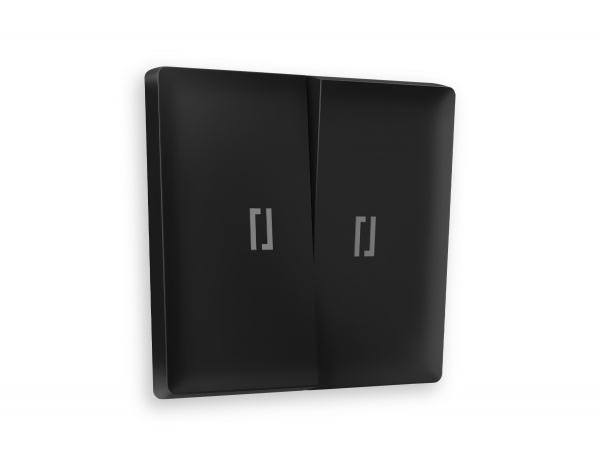 Лицевая панель ALFA (Черный матовый) для 2-клавишных выключателей с подсветкой QUANT AP8040