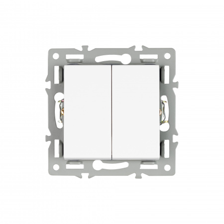 Механизм выключателя двухклавишный проходной SWT-MKP2-PL-WH (250V, 16A) (Arlight, -)
