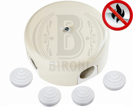 BIRONI Лизетта Пластик Слоновая кость Распред.коробка 78*30мм (4 ввода в комплекте)