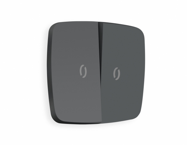 Лицевая панель OMEGA (Графит Мягкое касание) для 2-клавишных выключателей с подсветкой QUANT OP9040