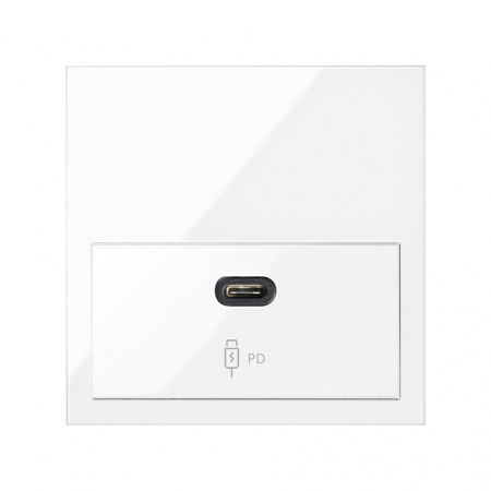 Simon 100 Белый глянец Накладка зарядного устройства USB SmartCharge