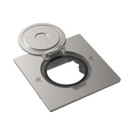 Лючок Surface 2 мод. (1 мод. 45х45 мм.), круглая крышка, никель, IP44