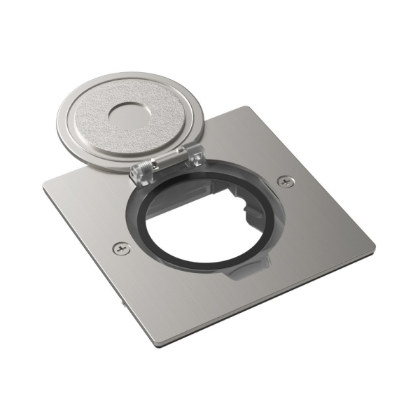 Лючок Surface 2 мод. (1 мод. 45х45 мм.), круглая крышка, никель, IP44