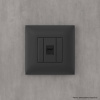 DKC Avanti Компьютерная розетка RJ-45 без шторки в стену, кат.6А одинарная, Черный матовый