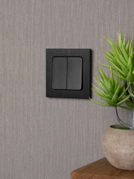 EKF PROxima Стокгольм Черный Выключатель проходной 2-кл, 10А ,винт.клеммы