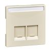 SE Merten SD Беж Накладка розетки ТЛФ/комп 2-ой прямой (термопласт)