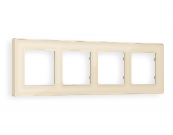 Рамка ALFA Arctic (Бежевый Стекло органическое) 4-ая AF580304