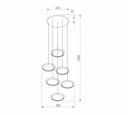 Подвесной светодиодный светильник 90034/6 золото Eurosvet Crespella