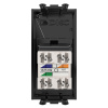 DKC Avanti Черный квадрат Розетка телефонная RJ-12 1 модуль