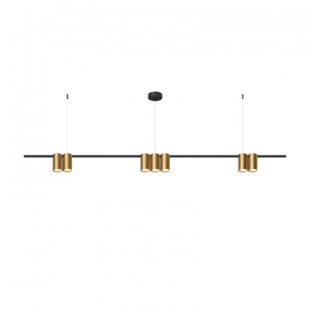DK4063-BK+SG Подвесной светильник ORBIT, IP20, 7xGU10 LED до 15 Вт, черный + сатинированное золото, алюминий
