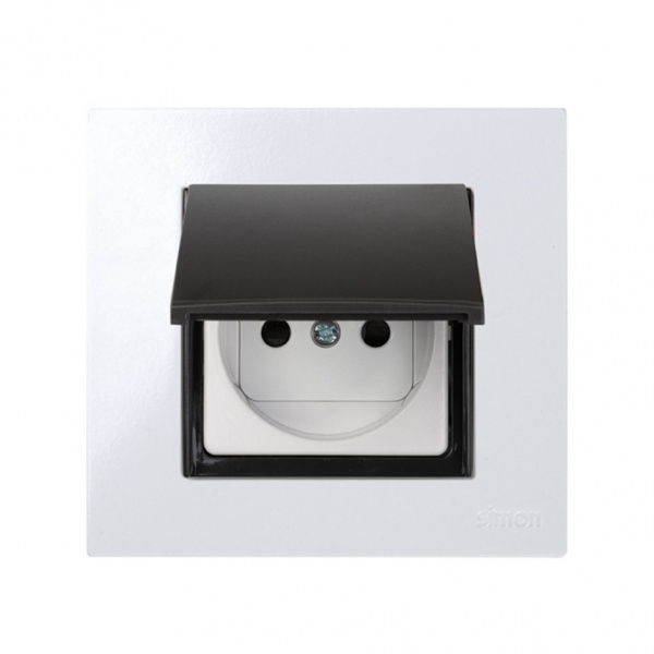 Simon 27 Play Графит Вставка декоративная с полупрозрачной откидной крышкой для рамок с вырезом под декор