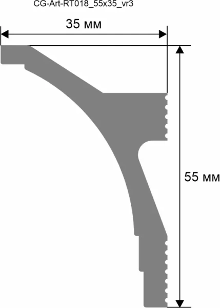 Карниз. 2000×55×35 мм RT018